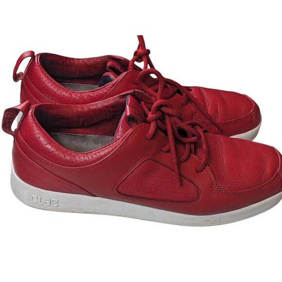 CLAE Shoes Mens 11.5 Parker Sneakers Red Leather Athletic Stylish Streetwear main image 11